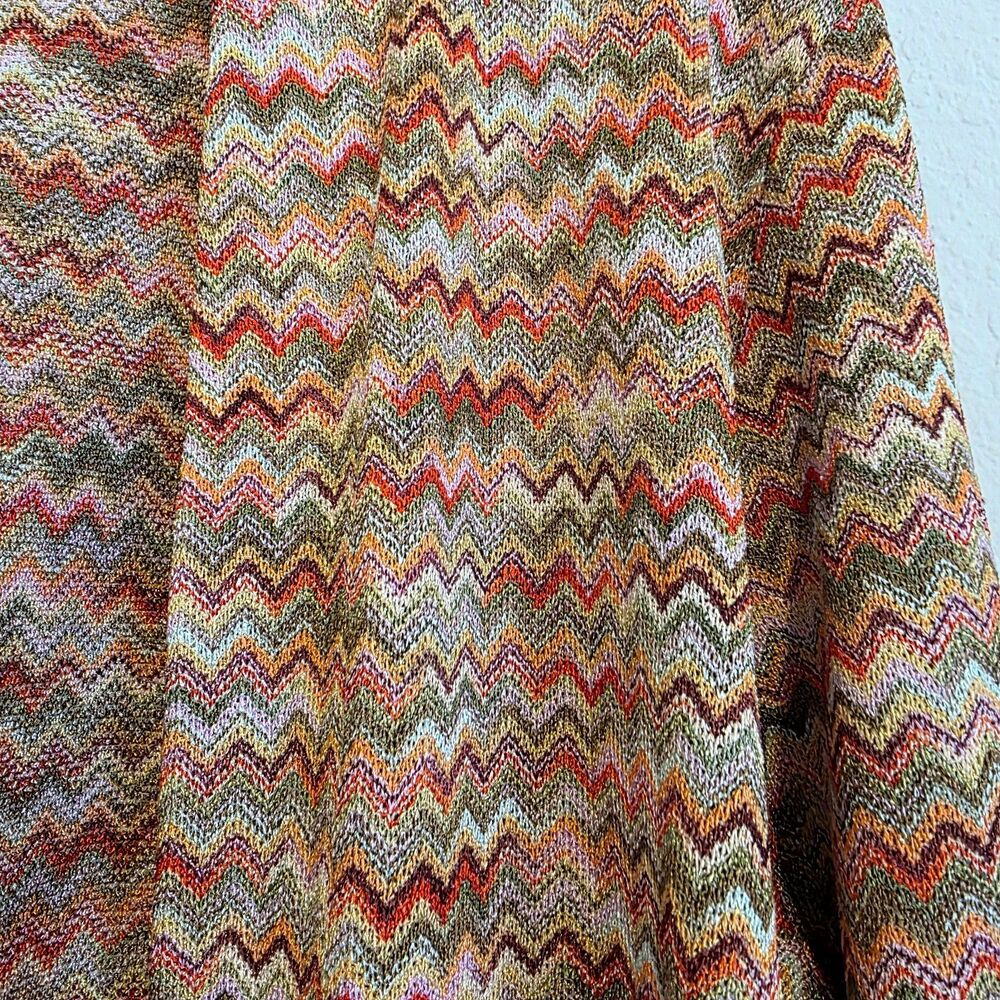 Chicos Travelers Cardigan Open Front Chevron Colorful 3/4 Sleeve Size 2 = L /12 - Picture 4 of 9